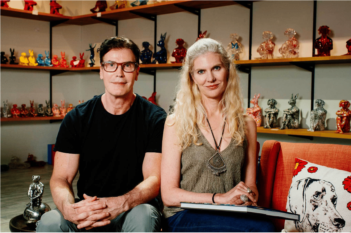 Gillie and Marc - They rode side by side for the long run (Gold) (mini vespa with side car) Ed. 33/100 - Image 2