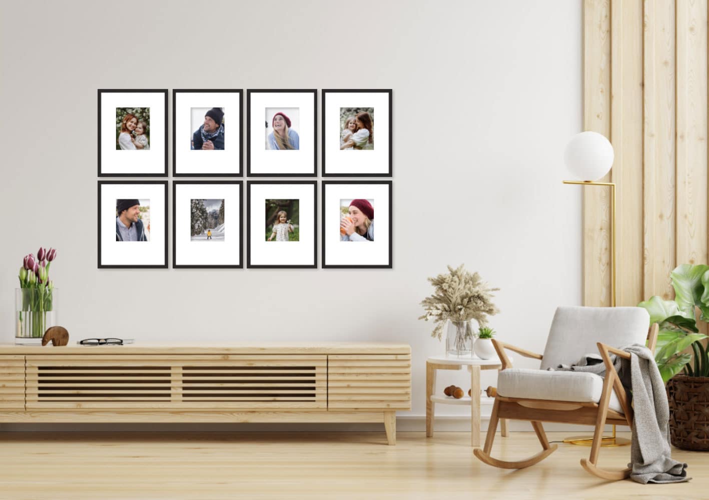 Horizontal 8 Grid Picture Frames 175 x 105cm
