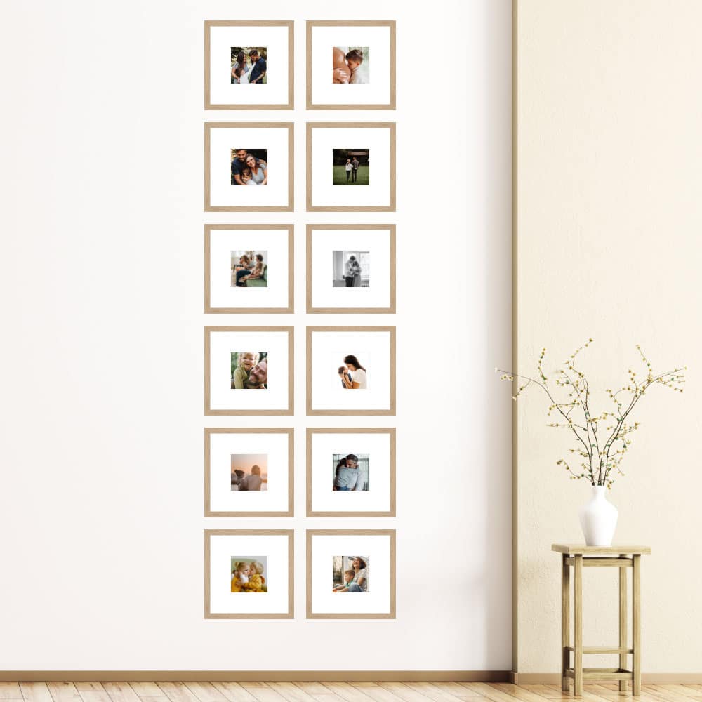 Vertical Thin 2 Columns 12 Grid Picture Frames 65 x 205cm